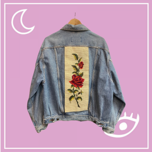 Veste en jean à canevas "Rose" - Taille M